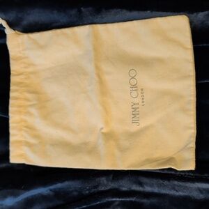 Jimmy Choo.  Cream.  Fits a pair of shoes or small handbag